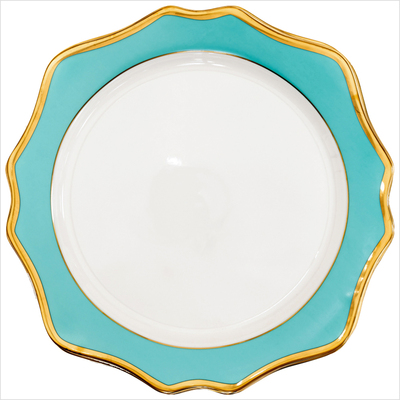 Teller flach 32cm _Sunflower türkis__top